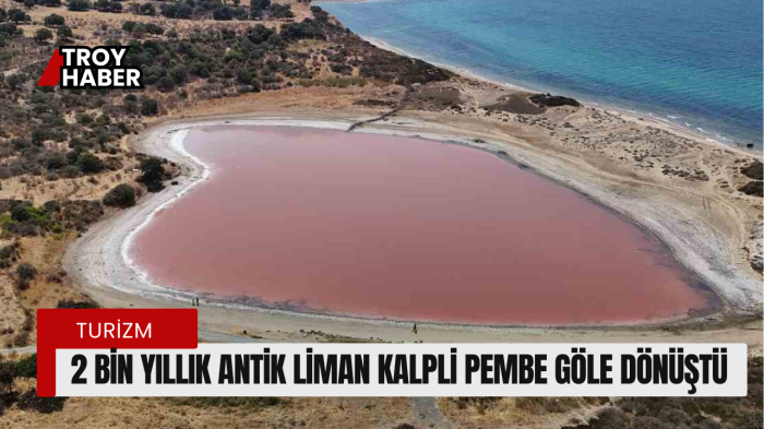 2 bin yıllık antik liman kalpli pembe göle dönüştü