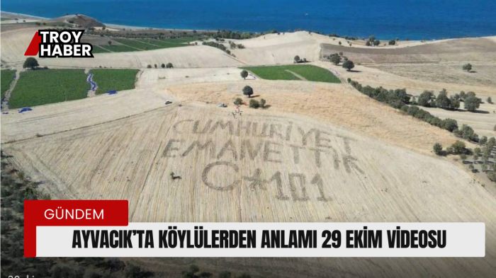 Ayvacık’ta köylülerden anlamı 29 Ekim videosu